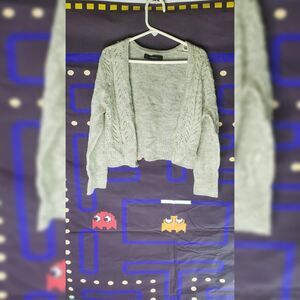 Express Gray Glitter Cardigan Long Sleeve Slip-On Vintage Size Small